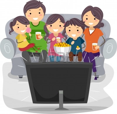 12325657 Illustration Of A Family Watching A Tv Show Together