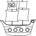 Black And White Pirate Ship In The Water