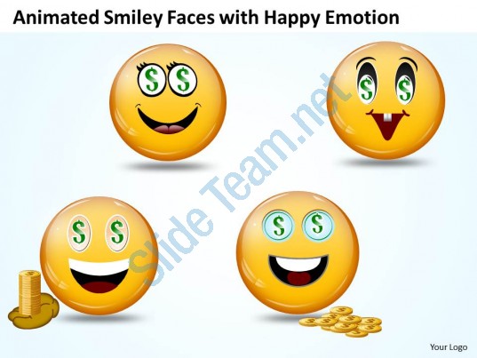Business Powerpoint Templates Animated Smiley With Happy Emotion Sales    