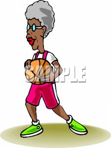 Clipart Image Of An African American Woman Playing Basketball 