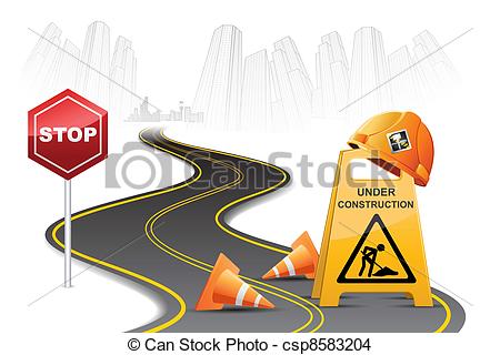 Eps Vector Of Under Construction On Road   Illustration Of Under