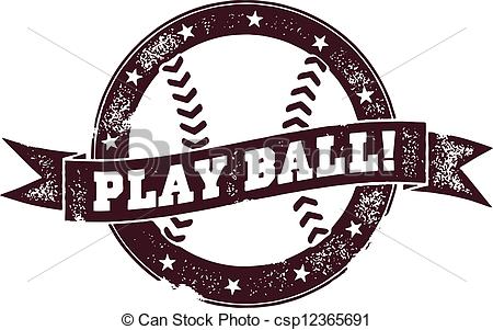 Eps Vectors Of Play Ball Vintage Baseball Stamp   Vintage Style