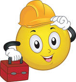 Hard Working Smiley Face Hard Hat Smiley   Royalty Free