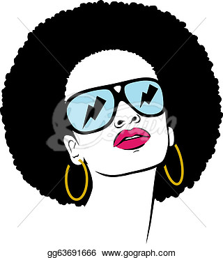 Illustration   Afro Hair Hippie Woman Pop Art   Clipart Gg63691666