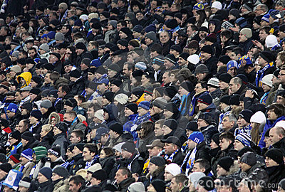 Kyiv Ukraine   March 10 2011  Fc Dynamo Kyiv Team Supporters Watch
