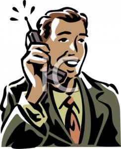 Man Talking On A Cellular Phone   Royalty Free Clipart Picture