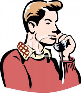 Man Talking On The Phone   Royalty Free Clipart Picture