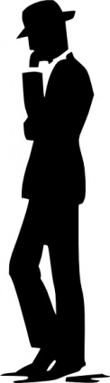Man Walking Talking On Cell Phone Silhouette Clip Art Vector Free
