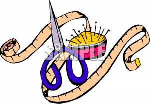      Measuring Tape And Sewing Scissors   Royalty Free Clipart Picture