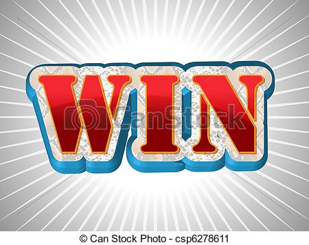 Of Win Write In Big Emboss Font   Eps 10 Csp6278611   Search Clipart