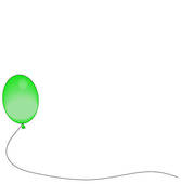 One Green Balloon Than Is Partly Deflated   Royalty Free Clip Art