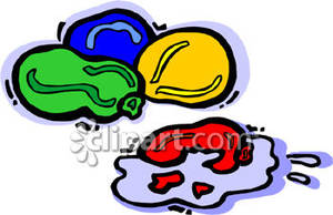 Popped And Deflated Balloons   Royalty Free Clipart Picture