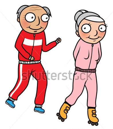 Voorpagina   Premium   Mensen   Cartoon Actieve Oude Paar Man En    
