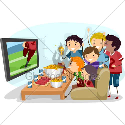 Watching Football On Tv   Gl Stock Images