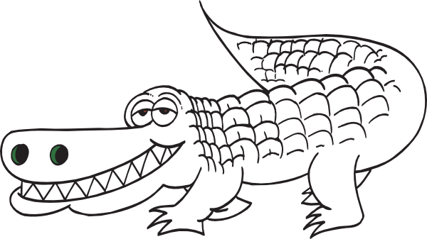 White Alligator Outline Clip Art At Clker Com   Vector Clip Art Online    