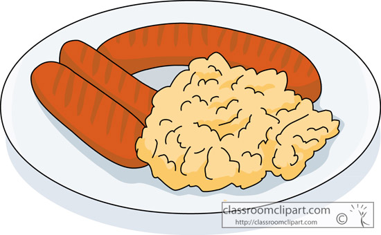 Breakfast Clipart   Scrambled Eggs With Sausage   Classroom Clipart