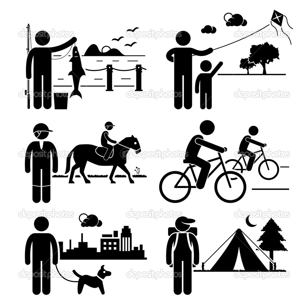 Camping   Stick Figure Pictogram Icon Clipart   Stock Illustration