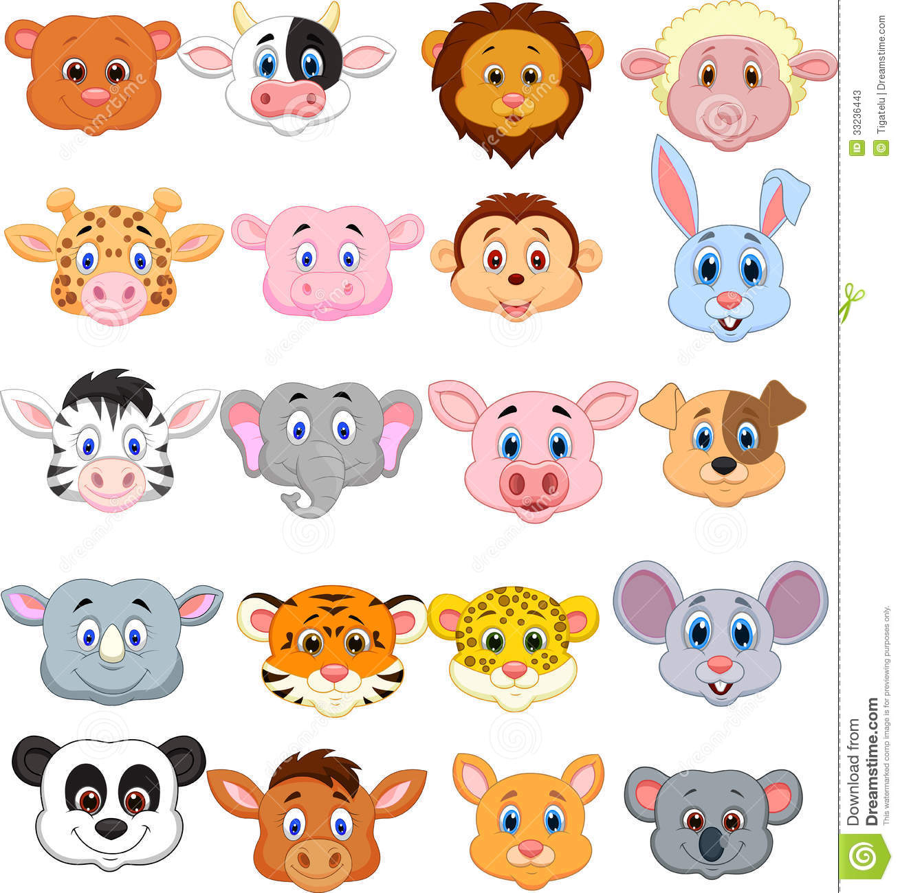 Cartoon Animal Head Icon Stock Photos   Image  33236443