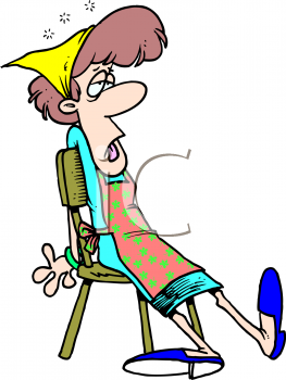 Cartoon Of A Woman Tired From House Cleaning Clipart Image Jpg