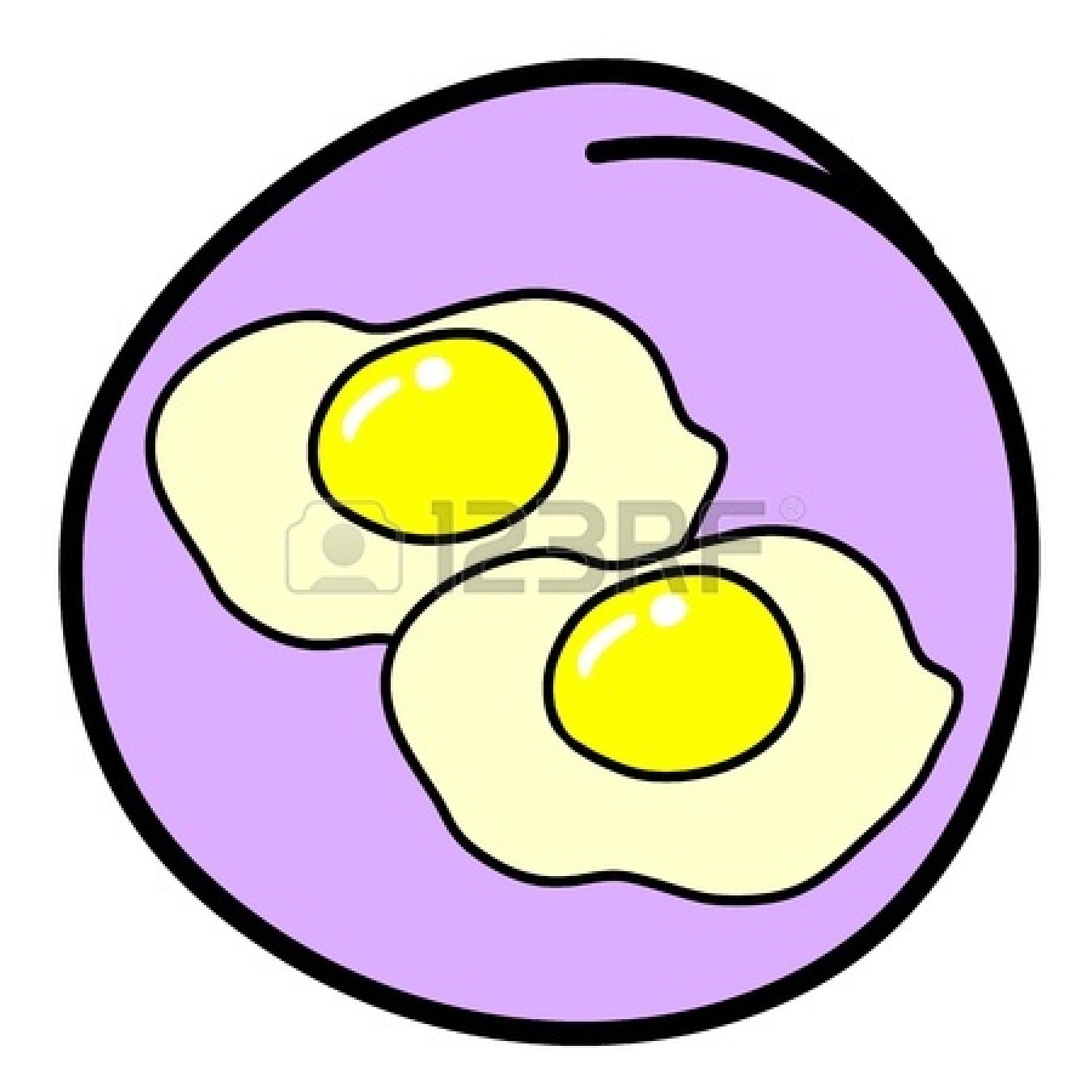 Clip Art Scrambled Eggs Fried Eggs On A Plate