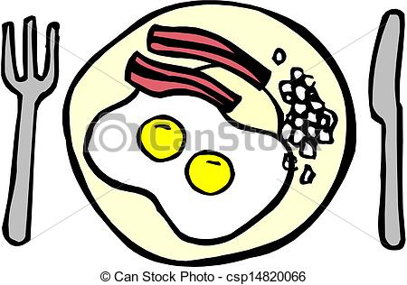 Clip Art Vector Of Scrambled Eggs Bacon Csp14820066   Search Clipart    