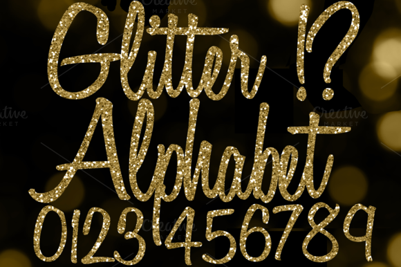 Creativemarket Fancy Gold Glitter Alphabet Clipart 196438
