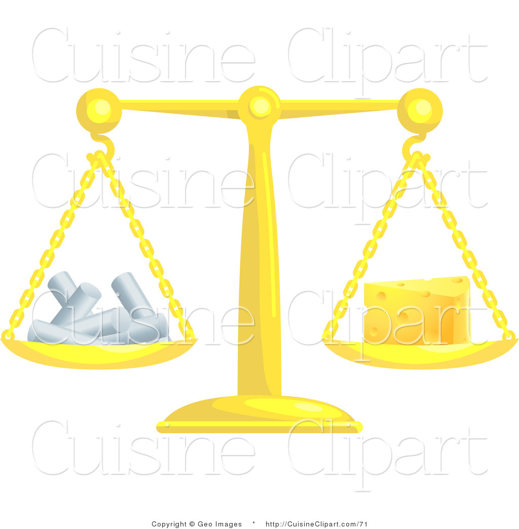 Cuisine Vector Clipart Of A Scale Weighing Cheese And Chalk By Geo