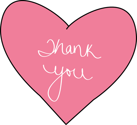 Cute Thank You Clipart Thank You Heart Pink Png