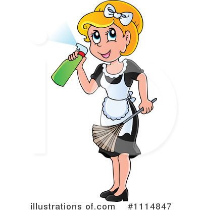 House Cleaning  Cartoon Maid Service House Cleaning Logos