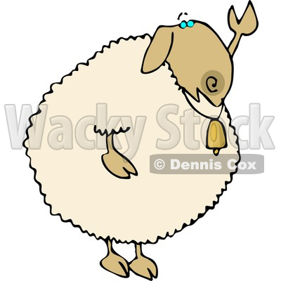 Sheep Waving Hand Goodbye Or Hello Clipart   Dennis Cox  4569