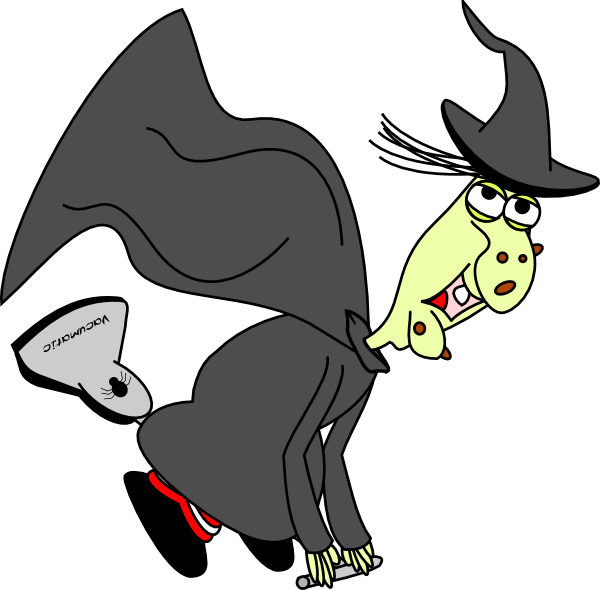 Witch On Vacuum Cleaner Clip Art