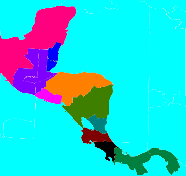 Central America Blank Colored Map Clip Art At Clker Com   Vector Clip    