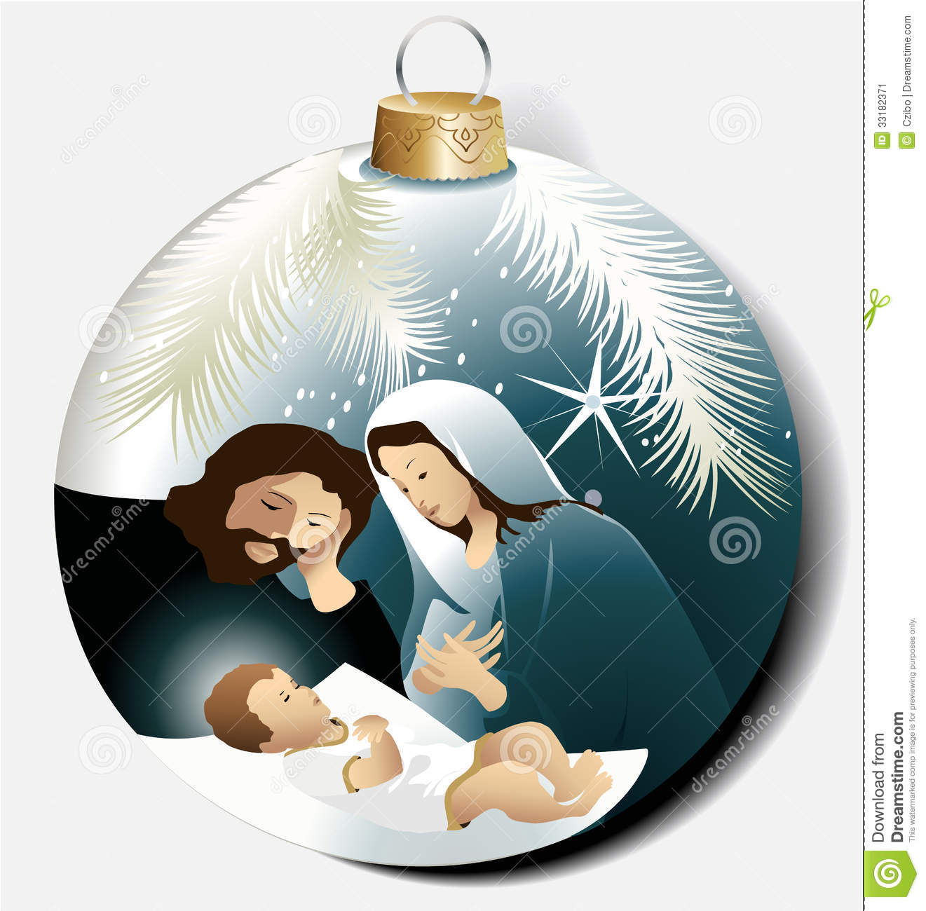 Christmas Ball With Holy Family Stock Image   Image  33182371