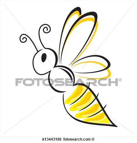 Clip Art   Bee Stylized  Fotosearch   Search Clipart Illustration
