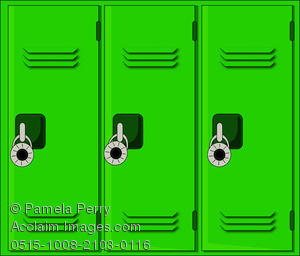 Clip Art Image Of Metal Lockers