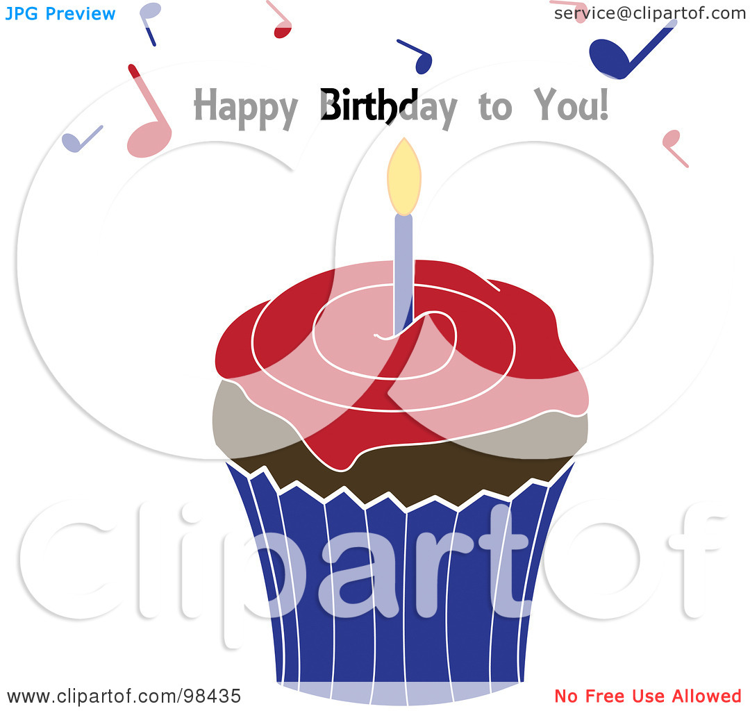Clipart Illustration Of A Happy Birthday To You Text And Music Notes