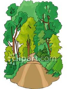 Dirt Road In The Woods   Royalty Free Clipart Picture