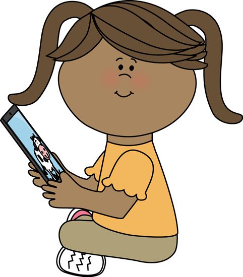 Girl Reading On An Ipad From Mycutegraphics   School Kids Clip Art