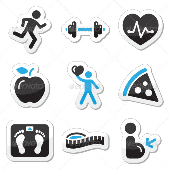 Health And Fitness Icons Set   Health Medicine Conceptual