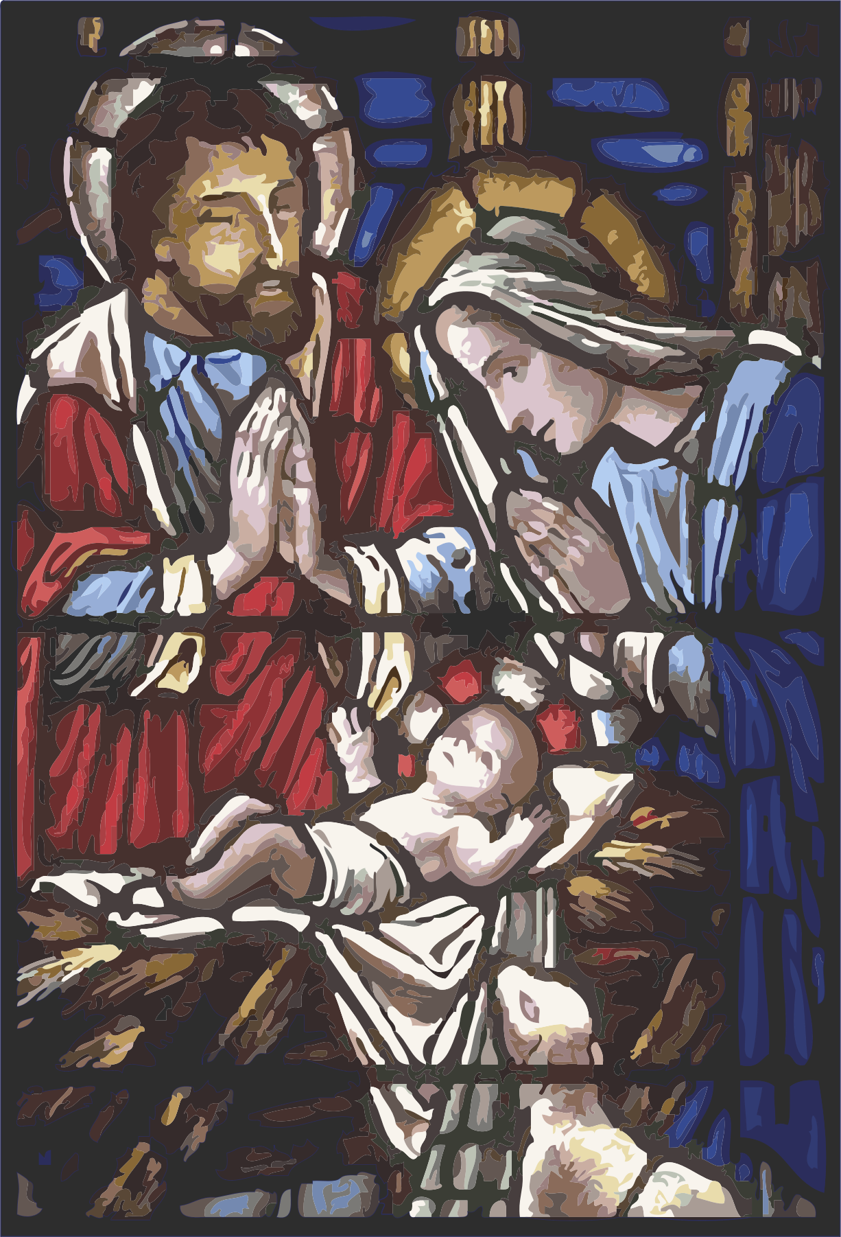 Holy Family In Stained Glass