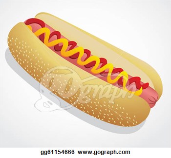 Hot Dog Isolated On A White Background  Clipart Drawing Gg61154666