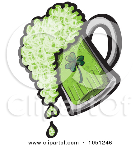 Illustration Of A Pint Of Spilling Green St Patricks Day Beer By Zooco