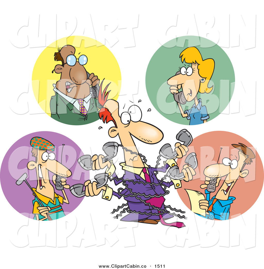 Larger Preview  Clip Art Vector Cartoon Of A Group Of People Chatting    