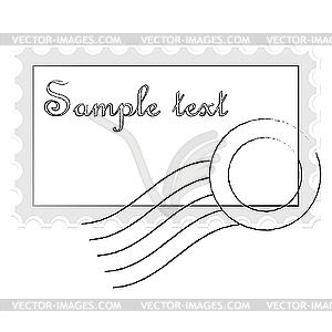 Mail Stamp Isolated On White   Vector Clipart