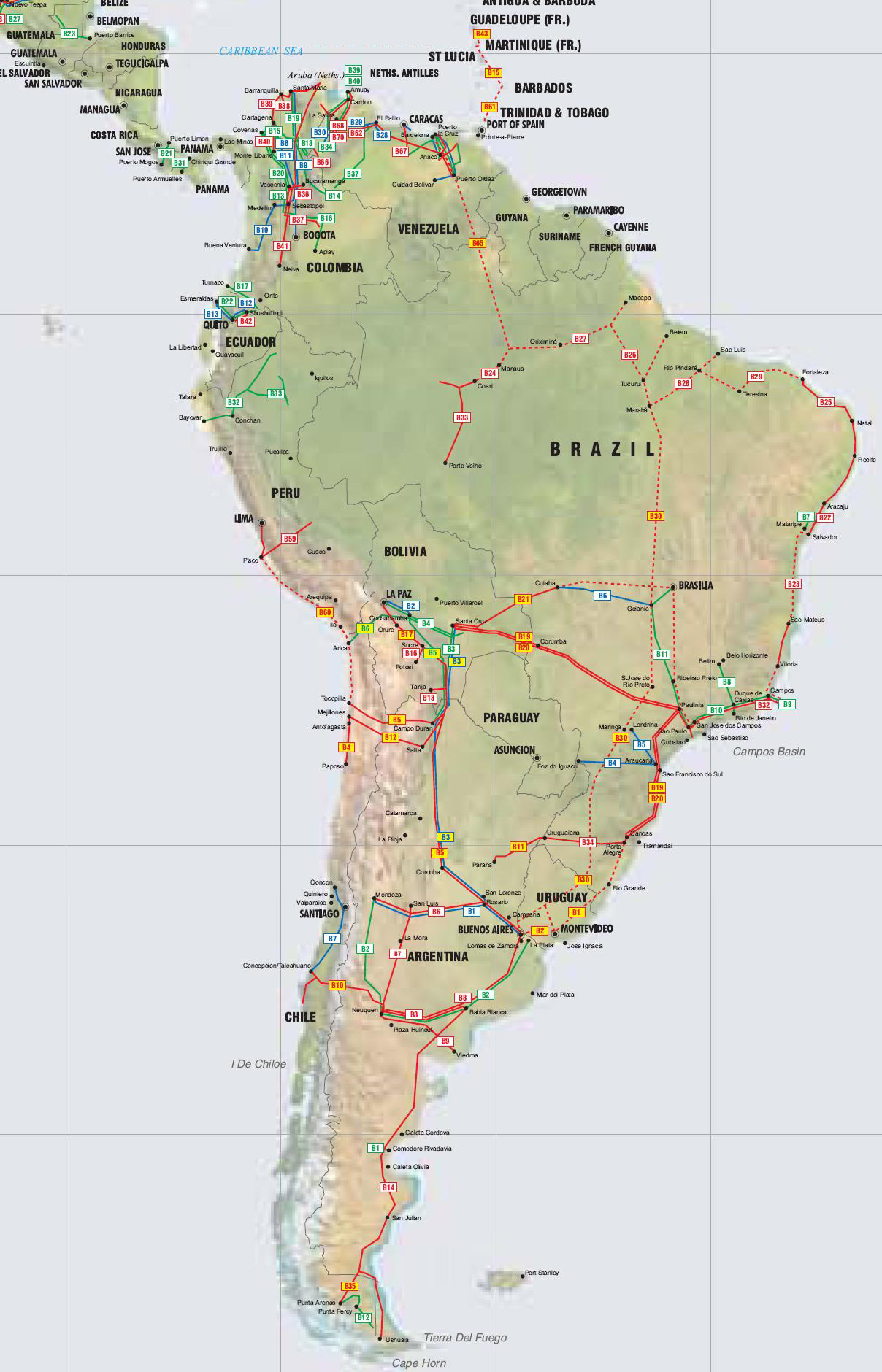 Maps Of Central America And South America