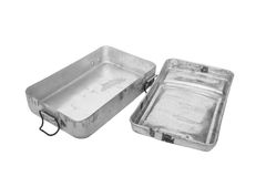 Old Retro Stainless Food Container With Lid Stock Images