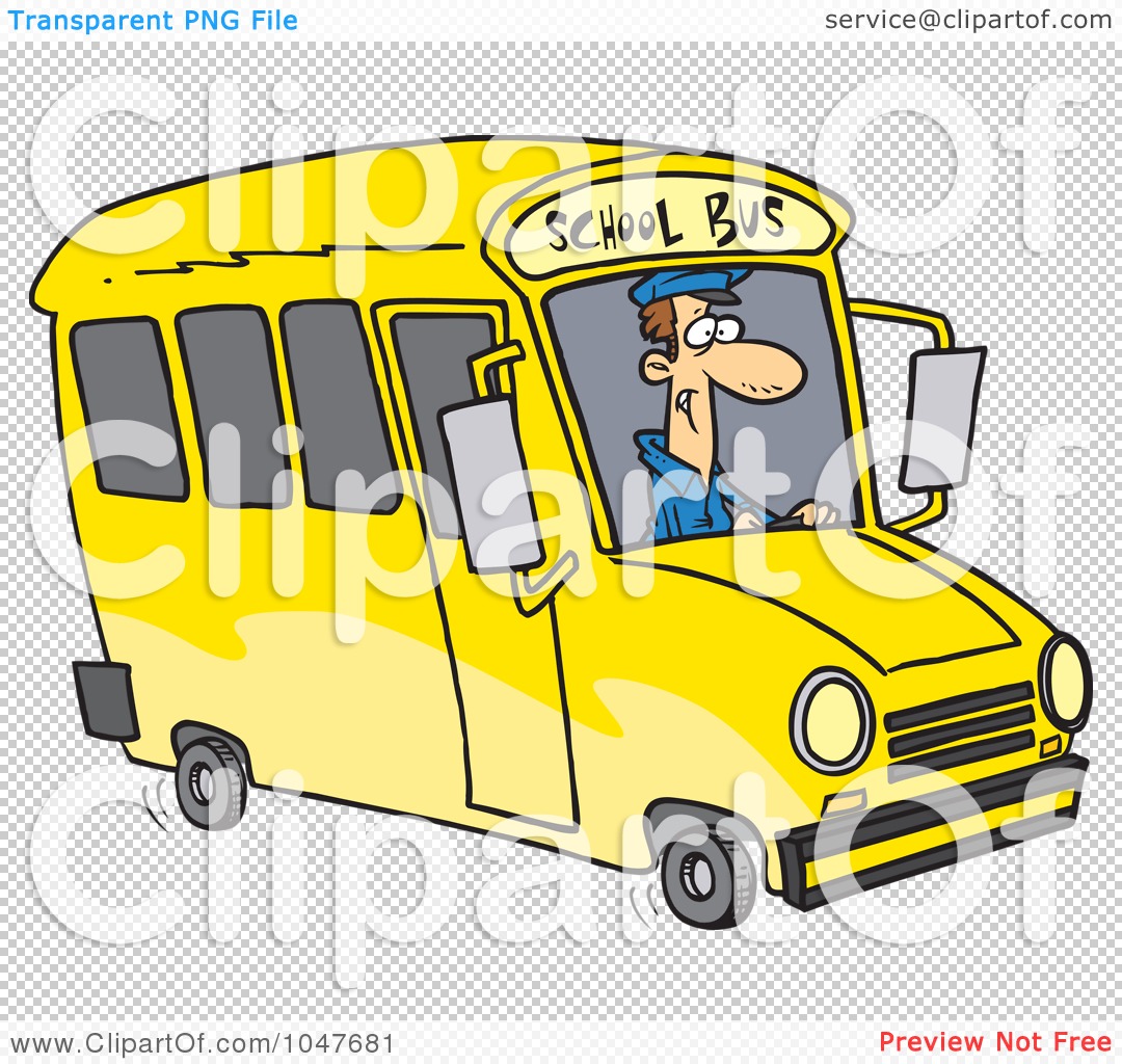Royalty Free  Rf  Clip Art Illustration Of A Cartoon School Bus Driver