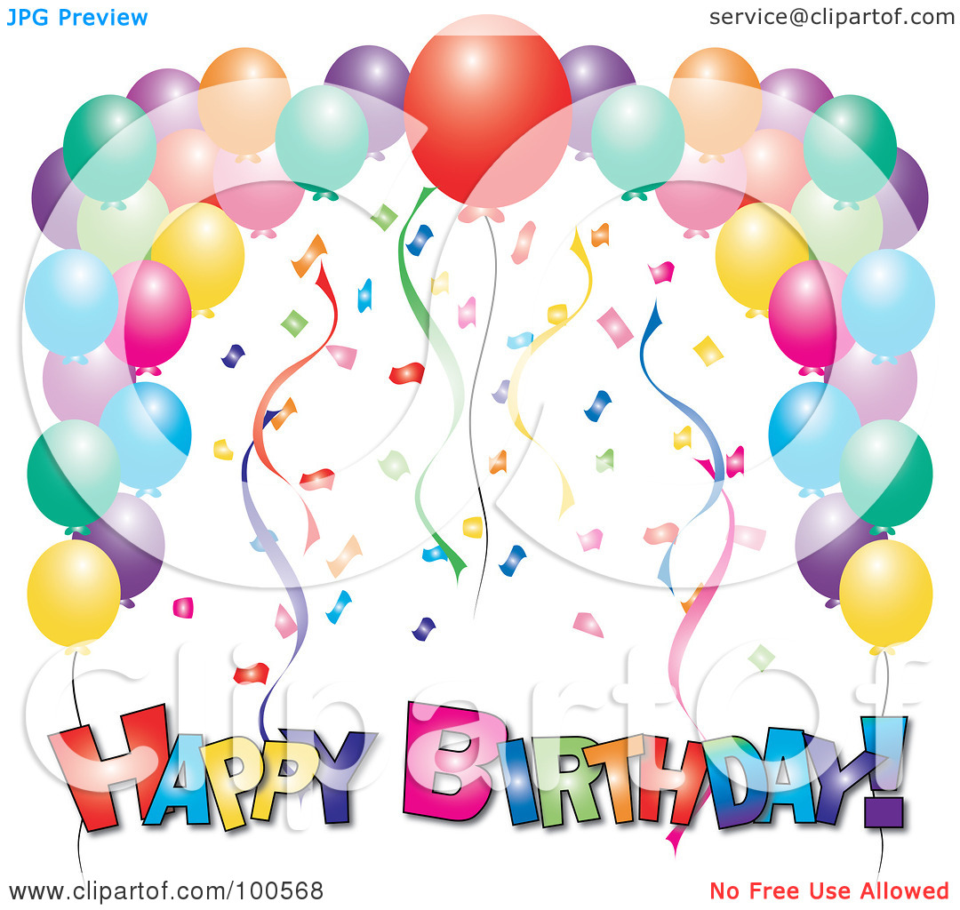 Royalty Free  Rf  Clipart Illustration Of A Colorful Happy Birthday