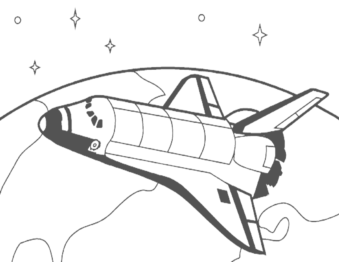 Shuttle In Orbit Coloring Page   Http   Www Wpclipart Com Space Ships