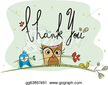 Stock Illustration   Thank You Card  Clipart Gg63897491